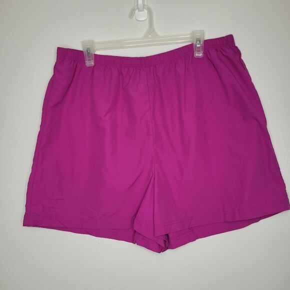 Lands'end bright magenta fun party elastic waist pull on summer shorts size xl - Picture 1 of 7